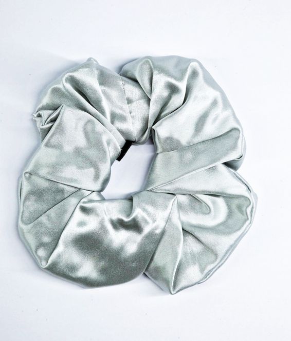 Hovedbilde Scrunchie Silke Sølv